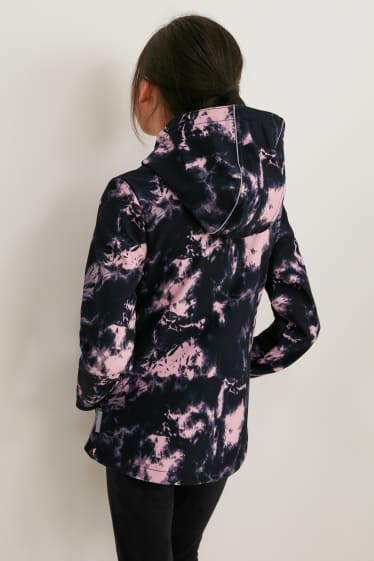 Enfants filles - Veste softshell à capuche - noir / rose
