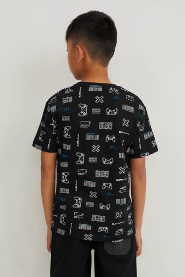 Kinder Jungen - Kurzarmshirt - schwarz