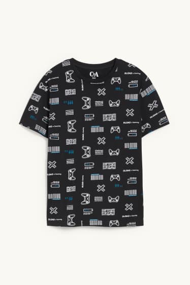 Kinder Jungen - Kurzarmshirt - schwarz