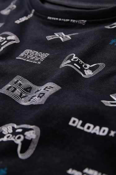 Kinder Jungen - Kurzarmshirt - schwarz