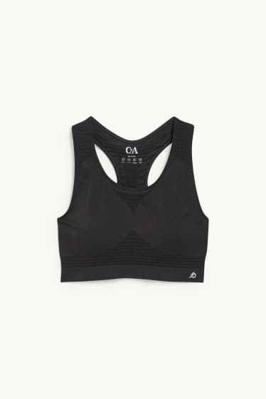 Women - Sports bra - padded - fitness - 4 Way Stretch - black