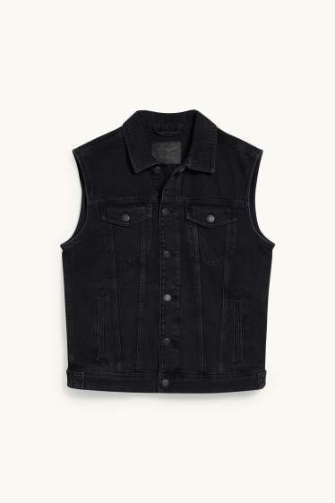 Hommes - Gilet en jean sans manches  - jean gris foncé