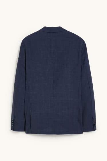 Pánské - Oblekové sako ze střižní vlny - slim fit - tmavomodrá