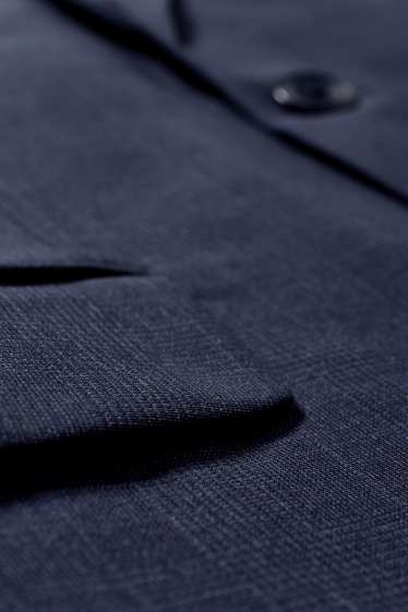 Pánské - Oblekové sako ze střižní vlny - slim fit - tmavomodrá