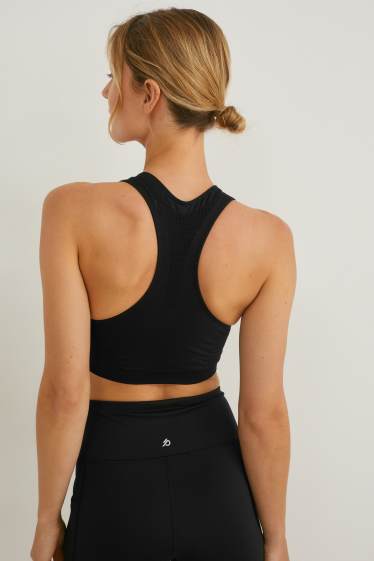 Women - Sports bra - padded - fitness - 4 Way Stretch - black