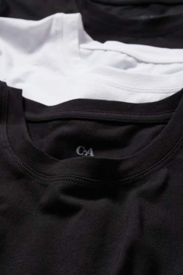 Dames - Set van 3 - basic-longsleeve - zwart / wit