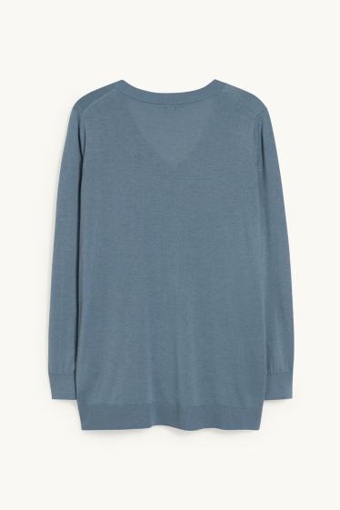 Donna - Maglione in maglia fine - blu