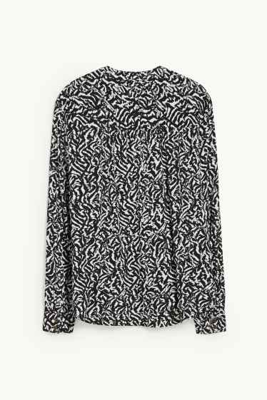 Damen - Bluse - gemustert - schwarz / weiß