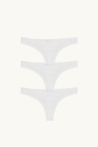 Damen - Multipack 3er - String - weiß