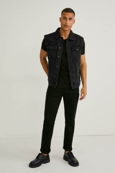 Hommes - Gilet en jean sans manches  - jean gris foncé