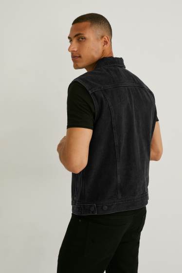 Hommes - Gilet en jean sans manches  - jean gris foncé