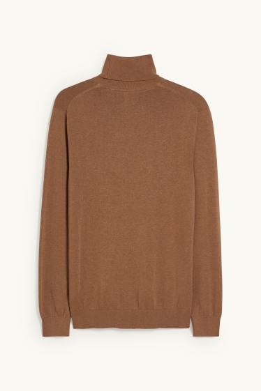 Pánské - Svetr s rolákem - havanna