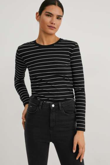 Dames - Set van 2 - longsleeve - zwart