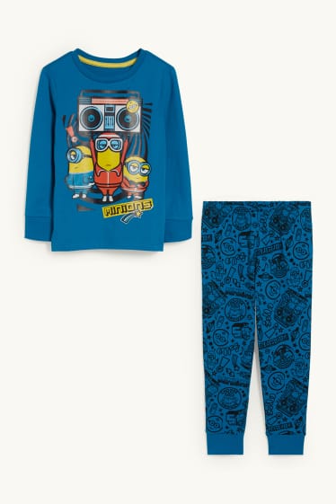 Dzieci chłopcy - Minionki - piżama - 2 części - niebieski