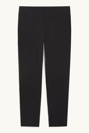 Women - Cloth trousers - high waist - LYCRA® - black