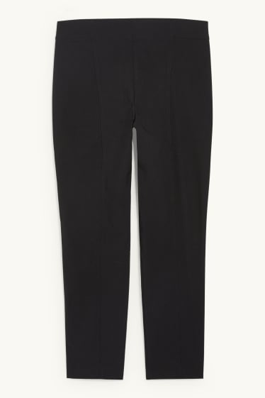 Women - Cloth trousers - high waist - LYCRA® - black