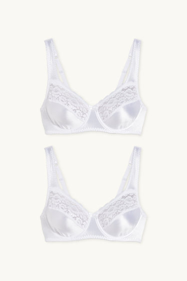 Donna - Confezione da 2 - reggiseno con ferretti - LYCRA® - bianco
