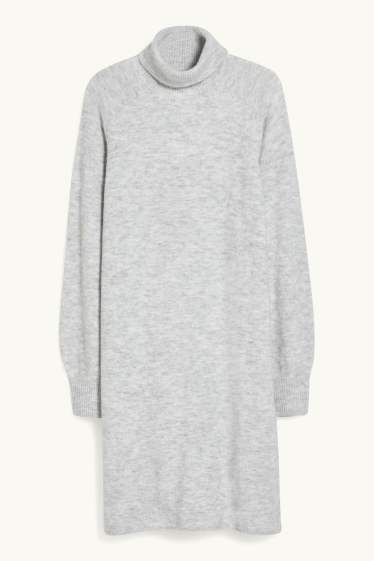 Femmes - Robe en maille - gris clair chiné