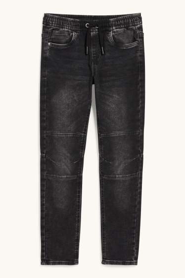 Děti - chlapci - Slim jeans - jog denim - tmavošedá