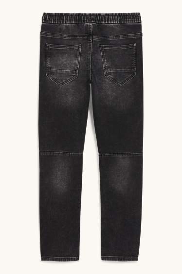 Děti - chlapci - Slim jeans - jog denim - tmavošedá