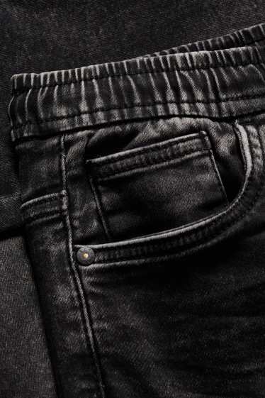 Děti - chlapci - Slim jeans - jog denim - tmavošedá