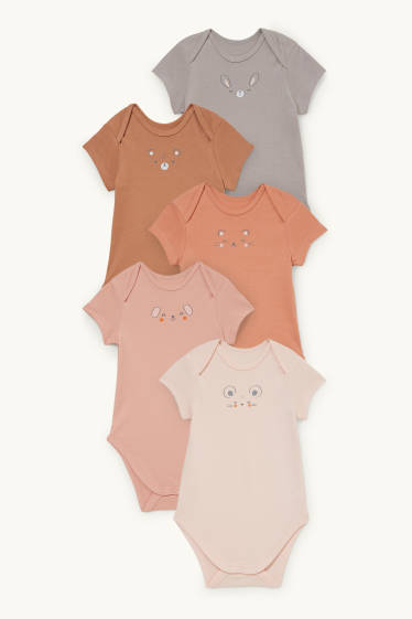 Baby: meisjes - Set van 5 - rompertje - roze