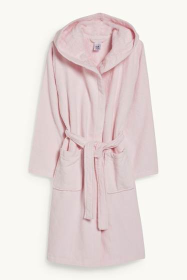 Děti - dívky - Župan s kapucí - růžová