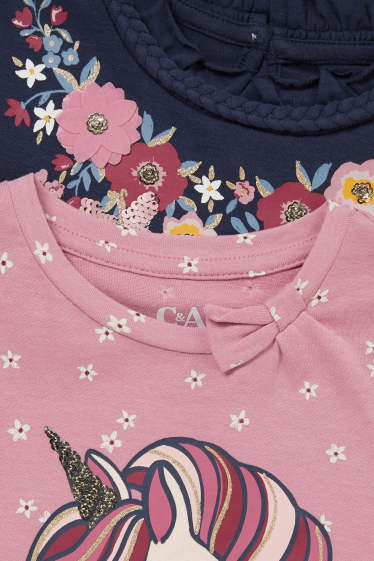 Kinder Mädchen - Multipack 2er - Langarmshirt - pink