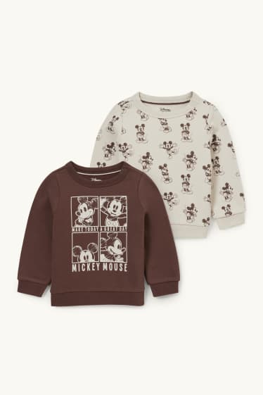 Baby Buben - Multipack 2er - Micky Maus - Baby-Sweatshirt - dunkelbraun