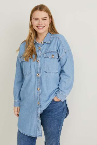 Femei - Bluză din denim - denim-albastru deschis