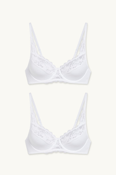 Femmes - Lot de 2 - soutien-gorges avec armatures - blanc