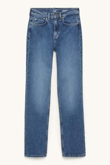 Women - Straight jeans - high waist - blue denim