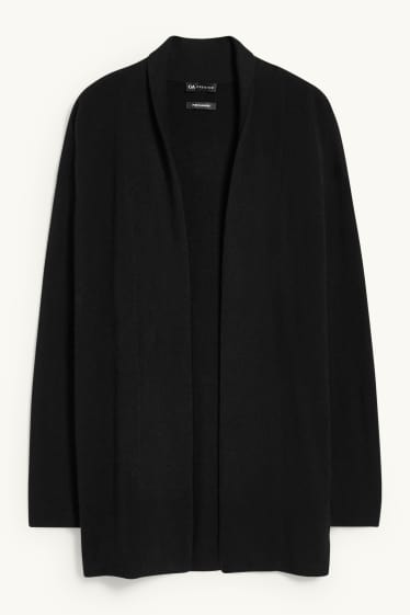 Dames - Gebreid vest van kasjmier - zwart