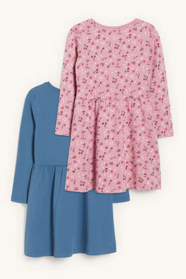Enfants filles - Lot de 2 - robes - bleu pétrole