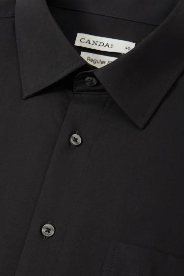 Men - Business shirt - regular fit - Kent collar - easy-iron - black