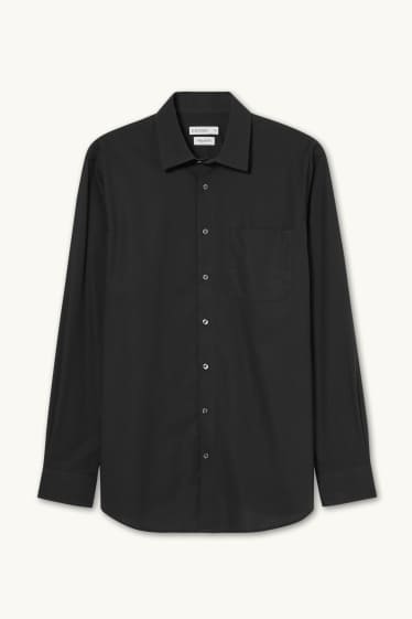 Men - Business shirt - regular fit - Kent collar - easy-iron - black