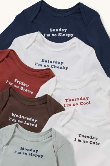 Baby Boys - Multipack of 7 - baby bodysuit - white