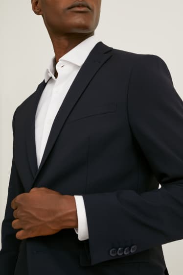 Hommes - Veste de costume - body fit - matière extensible - LYCRA® - bleu foncé