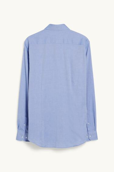 Hommes - Chemise de bureau - coupe slim - col kent - facile à repasser - bleu clair