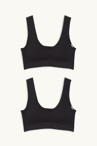Dames - Set van 2 - bustier - gewatteerd - naadloos - LYCRA® - zwart