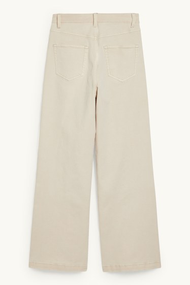 Damen - CLOCKHOUSE - Wide Leg Jeans - High Waist - cremeweiß