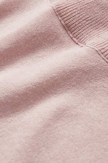 Women - Polo neck jumper - rose