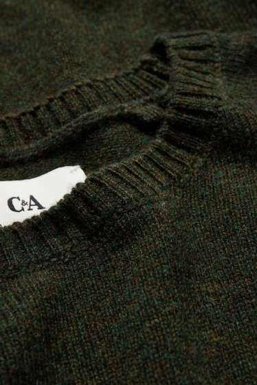 Men - New wool jumper - dark green