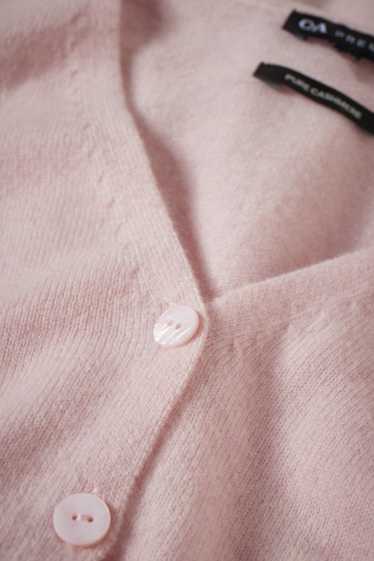 Dames - Gebreid vest van kasjmier - roze mix