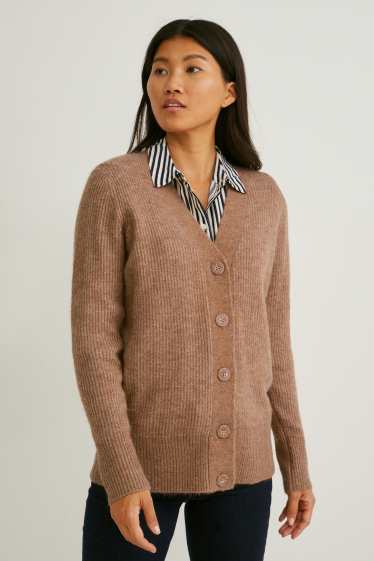 Women - Basic cardigan - light brown