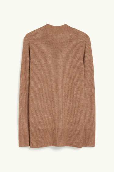 Women - Basic cardigan - light brown