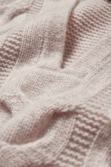 Mujer - Jersey de cachemir - de ochos - gris-marrón