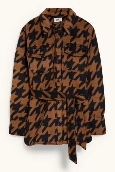 Women - Shacket - check - brown