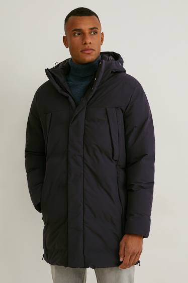 Herren - Steppjacke mit Kapuze - schwarz