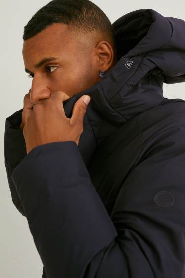 Herren - Steppjacke mit Kapuze - schwarz